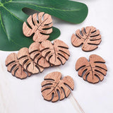 20pcs Wooden Monstera Leaf Charms for DIY Jewelry Making