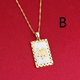 24K Islamic Allah Pendant Choker Necklace Muslim Jewelry