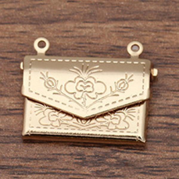 10pcs 15x20mm Brass Locket Charms Envelope Photo Locket Pendant