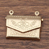 10pcs 15x20mm Brass Locket Charms Envelope Photo Locket Pendant