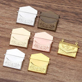 10pcs 15x20mm Brass Locket Charms Envelope Photo Locket Pendant