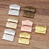 10pcs 15x20mm Brass Locket Charms Envelope Photo Locket Pendant