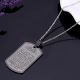 Islamic Stainless Steel Ayatul Kursi Pendant Necklace For Muslim