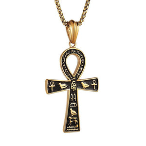 Stainless Steel Ankh Cross Vintage Religious Necklace Pendant
