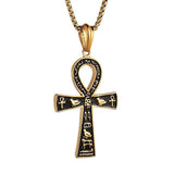 Stainless Steel Ankh Cross Vintage Religious Necklace Pendant