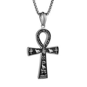 Stainless Steel Ankh Cross Vintage Religious Necklace Pendant