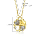 4 Leaf Clover Charm Necklace Heart Crystal Pendant Magnetic Jewelry Gift