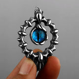 Retro Flame Gem Demon Eye Pendant Stainless Steel Gift Jewelry