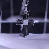Cross Pendant Necklace Silver Charm Women Lovely Bride Wedding Necklace