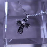 Cross Pendant Necklace Silver Charm Women Lovely Bride Wedding Necklace