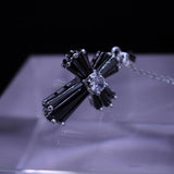 Cross Pendant Necklace Silver Charm Women Lovely Bride Wedding Necklace