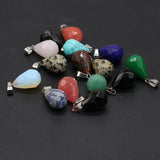6pcs Clear Quartz Unakite Stone DIY Pendant for Necklace Making 13x22mm