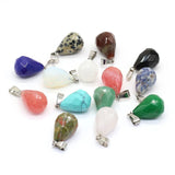 6pcs Clear Quartz Unakite Stone DIY Pendant for Necklace Making 13x22mm