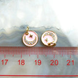 5pcs Sweet Pink Moon Star Pendant Micro CZ Pave Copper Plated Charm