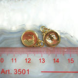 5pcs Brass Footprint Round Charms Pendant Jewelry Making DIY Findings