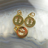 5pcs Brass Footprint Round Charms Pendant Jewelry Making DIY Findings