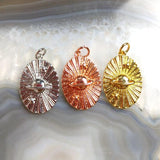 Space Pattern Oval Rose Plated Pendant Necklace Men Women