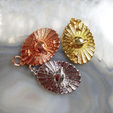 Space Pattern Oval Rose Plated Pendant Necklace Men Women