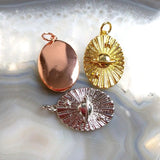 Space Pattern Oval Rose Plated Pendant Necklace Men Women