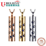 Ubelieve Stainless Steel Aromatherapy Pendant Necklace