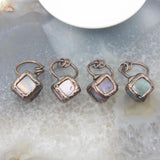 Rose Quartz Aventurine Amethyst Tiger Eye Square Stone Pendants
