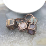 Rose Quartz Aventurine Amethyst Tiger Eye Square Stone Pendants