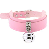 Harajuku Bowknot Ball Heart Choker Necklace Gothic Pink PU Leather