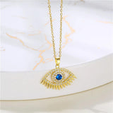 Boho Vintage Evil Eye Pendant Necklace Women Jewelry