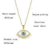 Boho Vintage Evil Eye Pendant Necklace Women Jewelry