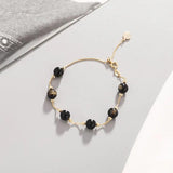 925 Silver Bracelet with Created Strawberry Quartz for Women