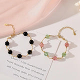 925 Silver Bracelet with Created Strawberry Quartz for Women