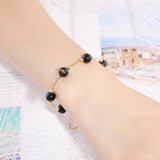 925 Silver Bracelet with Created Strawberry Quartz for Women