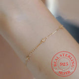 S925 Silver Female Bracelet Heart 14K Plated Crystal Bracelet Wedding Gift