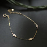 S925 Silver Female Bracelet Heart 14K Plated Crystal Bracelet Wedding Gift