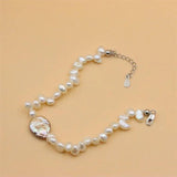 925 Silver Freshwater Pearl Bracelet Purple Baroque Gift Women