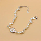 925 Silver Freshwater Pearl Bracelet Purple Baroque Gift Women