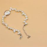 925 Silver Freshwater Pearl Bracelet Purple Baroque Gift Women