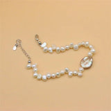 925 Silver Freshwater Pearl Bracelet Purple Baroque Gift Women