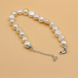 ZFSILVER 925 Sterling Silver Pink Pearl Bracelet - Women's Party Jewelry