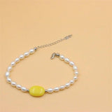 ZFSILVER 925 Silver Pearl Amber Bracelet for Women