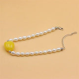 925 Silver Freshwater Pearl Heart Amber Bracelet