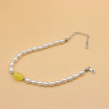 925 Sterling Silver Pearl Amber Bracelet for Women