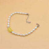 925 Sterling Silver Pearl Amber Bracelet for Women