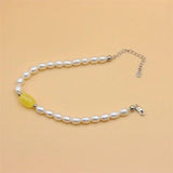 925 Sterling Silver Pearl Amber Bracelet for Women
