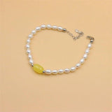 925 Sterling Silver Pearl Amber Bracelet for Women