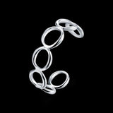 925 Sterling Silver Circle Bracelet Bangle Retro Wedding Jewelry