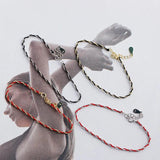 925 Sterling Silver Red Rope Bracelet for Women