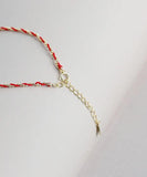 925 Sterling Silver Red Rope Bracelet for Women