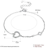 925 Silver Key Bracelet Heart Chain Gift