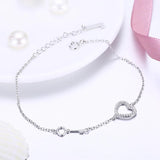 925 Silver Key Bracelet Heart Chain Gift